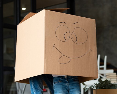 Close view of shipping containers at a cargo terminal