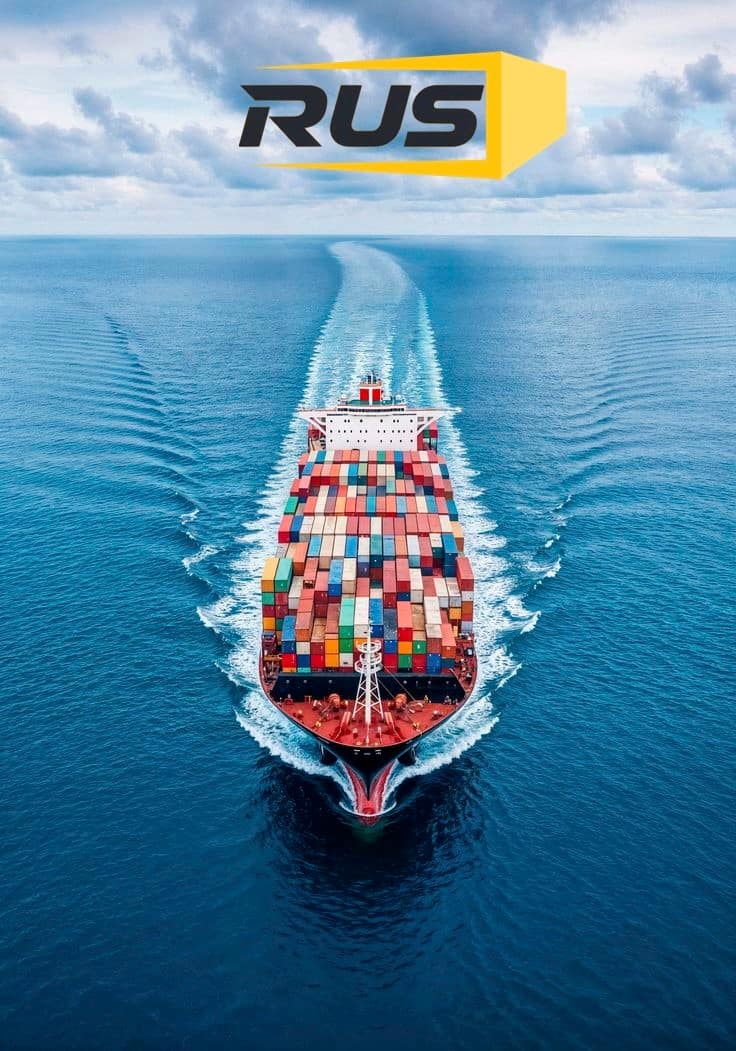 RUS Logistics branded poster used for shipping market updates