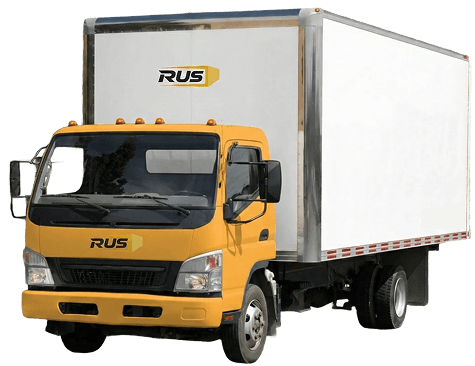 RUS Logistics truck and container shipping illustration